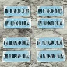 Load image into Gallery viewer, Laminated Placeholder Color Blue | Sets of 4 | Fits A6 Envelopes | Placeholder From One Dollar to Fully Funded | Physical Product |