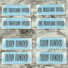 Load image into Gallery viewer, Laminated Placeholder Color Blue | Sets of 4 | Fits A6 Envelopes | Placeholder From One Dollar to Fully Funded | Physical Product |