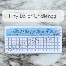 Load image into Gallery viewer, Blue Color Savings Challenge Blank Design Tracker | Laminated Trackers | Fits A6 Envelopes | Savings Challenge | Dollar Challenges | Physical Product |