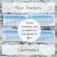 Load image into Gallery viewer, Blue Color Envelope Challenge Tracker Inserts | Laminated Trackers | Fits A6 Envelopes | Savings Challenge | Envelope Challenges | Physical Product |
