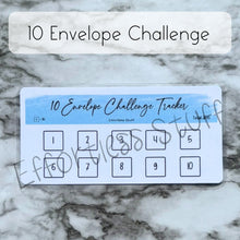 Load image into Gallery viewer, Blue Color Envelope Challenge Tracker Inserts | Laminated Trackers | Fits A6 Envelopes | Savings Challenge | Envelope Challenges | Physical Product |