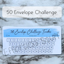 Load image into Gallery viewer, Blue Color Envelope Challenge Tracker Inserts | Laminated Trackers | Fits A6 Envelopes | Savings Challenge | Envelope Challenges | Physical Product |