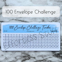 Load image into Gallery viewer, Blue Color Envelope Challenge Tracker Inserts | Laminated Trackers | Fits A6 Envelopes | Savings Challenge | Envelope Challenges | Physical Product |