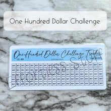 Load image into Gallery viewer, Blue Color Savings Challenge Number Design Tracker | Laminated Trackers | Fits A6 Envelopes | Savings Challenge | Dollar Challenges | Physical Product |