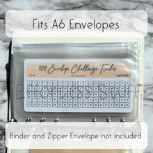 Load image into Gallery viewer, Cream Color Envelope Challenge Tracker Inserts | Laminated Trackers | Fits A6 Envelopes | Savings Challenge | Envelope Challenges | Physical Product |