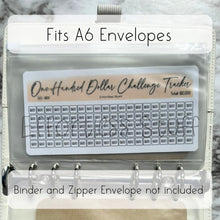 Load image into Gallery viewer, Cream Color Savings Challenge Number Design Tracker | Laminated Trackers | Fits A6 Envelopes | Savings Challenge | Dollar Challenges | Physical Product |