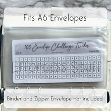 Load image into Gallery viewer, Gray Color Envelope Challenge Tracker Inserts | Laminated Trackers | Fits A6 Envelopes | Savings Challenge | Envelope Challenges | Physical Product |