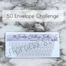 Load image into Gallery viewer, Gray Color Envelope Challenge Tracker Inserts | Laminated Trackers | Fits A6 Envelopes | Savings Challenge | Envelope Challenges | Physical Product |