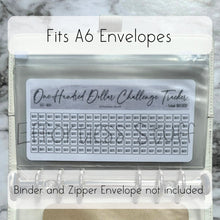 Load image into Gallery viewer, Gray Color Savings Challenge Number Design Tracker | Laminated Trackers | Fits A6 Envelopes | Savings Challenge | Dollar Challenges | Physical Product |