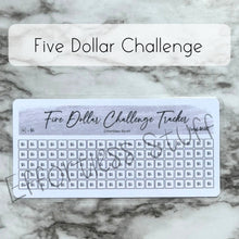 Load image into Gallery viewer, Gray Color Savings Challenge Number Design Tracker | Laminated Trackers | Fits A6 Envelopes | Savings Challenge | Dollar Challenges | Physical Product |