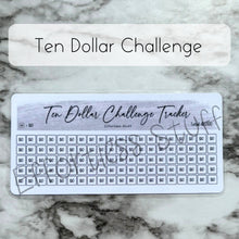 Load image into Gallery viewer, Gray Color Savings Challenge Number Design Tracker | Laminated Trackers | Fits A6 Envelopes | Savings Challenge | Dollar Challenges | Physical Product |