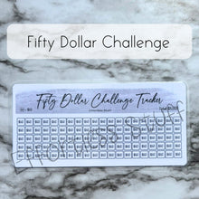 Load image into Gallery viewer, Gray Color Savings Challenge Number Design Tracker | Laminated Trackers | Fits A6 Envelopes | Savings Challenge | Dollar Challenges | Physical Product |