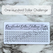 Load image into Gallery viewer, Gray Color Savings Challenge Number Design Tracker | Laminated Trackers | Fits A6 Envelopes | Savings Challenge | Dollar Challenges | Physical Product |