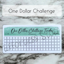 Load image into Gallery viewer, Green Color Savings Challenge Blank Design Tracker | Laminated Trackers | Fits A6 Envelopes | Savings Challenge | Dollar Challenges | Physical Product |