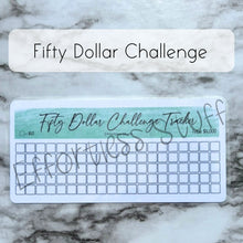 Load image into Gallery viewer, Green Color Savings Challenge Blank Design Tracker | Laminated Trackers | Fits A6 Envelopes | Savings Challenge | Dollar Challenges | Physical Product |