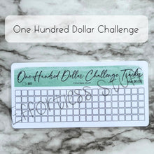Load image into Gallery viewer, Green Color Savings Challenge Blank Design Tracker | Laminated Trackers | Fits A6 Envelopes | Savings Challenge | Dollar Challenges | Physical Product |