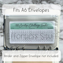Load image into Gallery viewer, Green Color Envelope Challenge Tracker Inserts | Laminated Trackers | Fits A6 Envelopes | Savings Challenge | Envelope Challenges | Physical Product |