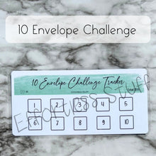 Load image into Gallery viewer, Green Color Envelope Challenge Tracker Inserts | Laminated Trackers | Fits A6 Envelopes | Savings Challenge | Envelope Challenges | Physical Product |