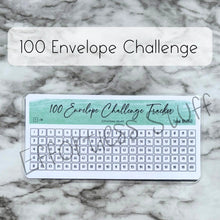Load image into Gallery viewer, Green Color Envelope Challenge Tracker Inserts | Laminated Trackers | Fits A6 Envelopes | Savings Challenge | Envelope Challenges | Physical Product |