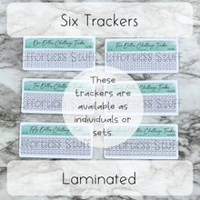 Load image into Gallery viewer, Green Color Savings Challenge Number Design Tracker | Laminated Trackers | Fits A6 Envelopes | Savings Challenge | Dollar Challenges | Physical Product |