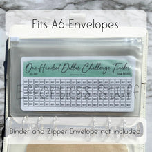 Load image into Gallery viewer, Green Color Savings Challenge Number Design Tracker | Laminated Trackers | Fits A6 Envelopes | Savings Challenge | Dollar Challenges | Physical Product |