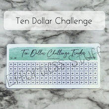 Load image into Gallery viewer, Green Color Savings Challenge Number Design Tracker | Laminated Trackers | Fits A6 Envelopes | Savings Challenge | Dollar Challenges | Physical Product |
