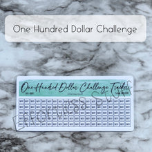 Load image into Gallery viewer, Green Color Savings Challenge Number Design Tracker | Laminated Trackers | Fits A6 Envelopes | Savings Challenge | Dollar Challenges | Physical Product |