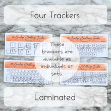 Load image into Gallery viewer, Orange Color Envelope Challenge Tracker Inserts | Laminated Trackers | Fits A6 Envelopes | Savings Challenge | Envelope Challenges | Physical Product |