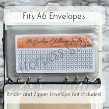 Load image into Gallery viewer, Orange Color Envelope Challenge Tracker Inserts | Laminated Trackers | Fits A6 Envelopes | Savings Challenge | Envelope Challenges | Physical Product |