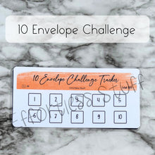 Load image into Gallery viewer, Orange Color Envelope Challenge Tracker Inserts | Laminated Trackers | Fits A6 Envelopes | Savings Challenge | Envelope Challenges | Physical Product |