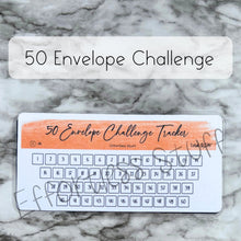 Load image into Gallery viewer, Orange Color Envelope Challenge Tracker Inserts | Laminated Trackers | Fits A6 Envelopes | Savings Challenge | Envelope Challenges | Physical Product |