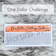 Load image into Gallery viewer, Orange Color Savings Challenge Number Design Tracker | Laminated Trackers | Fits A6 Envelopes | Savings Challenge | Dollar Challenges | Physical Product |