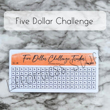 Load image into Gallery viewer, Orange Color Savings Challenge Number Design Tracker | Laminated Trackers | Fits A6 Envelopes | Savings Challenge | Dollar Challenges | Physical Product |