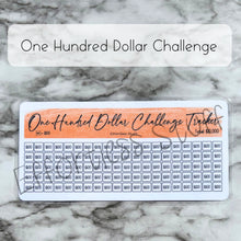 Load image into Gallery viewer, Orange Color Savings Challenge Number Design Tracker | Laminated Trackers | Fits A6 Envelopes | Savings Challenge | Dollar Challenges | Physical Product |