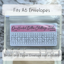 Load image into Gallery viewer, Pink Color Savings Challenge Blank Design Tracker | Laminated Trackers | Fits A6 Envelopes | Savings Challenge | Dollar Challenges | Physical Product |