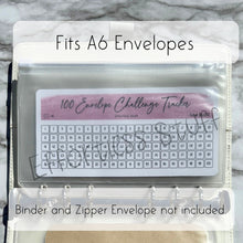 Load image into Gallery viewer, Purple Color Envelope Challenge Tracker Inserts | Laminated Trackers | Fits A6 Envelopes | Savings Challenge | Envelope Challenges | Physical Product |