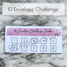 Load image into Gallery viewer, Purple Color Envelope Challenge Tracker Inserts | Laminated Trackers | Fits A6 Envelopes | Savings Challenge | Envelope Challenges | Physical Product |