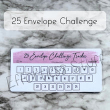 Load image into Gallery viewer, Purple Color Envelope Challenge Tracker Inserts | Laminated Trackers | Fits A6 Envelopes | Savings Challenge | Envelope Challenges | Physical Product |