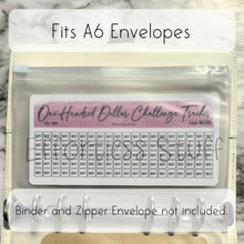 Load image into Gallery viewer, Purple Color Savings Challenge Number Design Tracker | Laminated Trackers | Fits A6 Envelopes | Savings Challenge | Dollar Challenges | Physical Product |