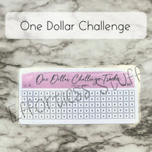 Load image into Gallery viewer, Purple Color Savings Challenge Number Design Tracker | Laminated Trackers | Fits A6 Envelopes | Savings Challenge | Dollar Challenges | Physical Product |