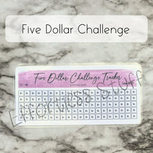 Load image into Gallery viewer, Purple Color Savings Challenge Number Design Tracker | Laminated Trackers | Fits A6 Envelopes | Savings Challenge | Dollar Challenges | Physical Product |