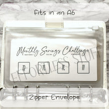 Load image into Gallery viewer, Weekly Monthly Savings Challenge Trackers | Version: 2 | Laminated Trackers | Set of 12 | Yearly Savings Challenge | Fits A6 Binders |