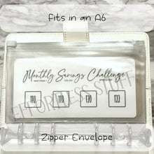 Load image into Gallery viewer, Weekly Monthly Savings Challenge Trackers | Version: 3 | Laminated Trackers | Set of 12 | Yearly Savings Challenge | Fits A6 Binders |