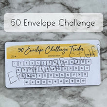 Load image into Gallery viewer, Yellow Color Envelope Challenge Tracker Inserts | Laminated Trackers | Fits A6 Envelopes | Savings Challenge | Envelope Challenges | Physical Product |