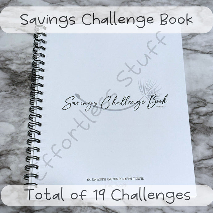 Savings Challenge Book Volume: 1 | 19 Challenges | Letter sized | Dollar Challenge | Envelope Challenge | Small Savings Challenge |