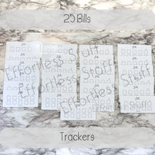 Load image into Gallery viewer, Laminated One Month Ahead Savings Challenge Trackers | Savings Challenge | Simple Design | Fits A6 Binders |
