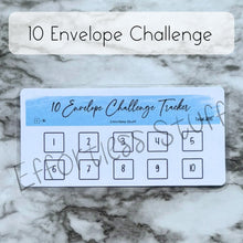 Load image into Gallery viewer, Blue Color Envelope Challenge Tracker Inserts | Laminated Trackers | Fits A6 Envelopes | Savings Challenge | Envelope Challenges | Physical Product |
