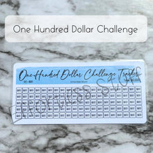 Load image into Gallery viewer, Blue Color Savings Challenge Number Design Tracker | Laminated Trackers | Fits A6 Envelopes | Savings Challenge | Dollar Challenges | Physical Product |
