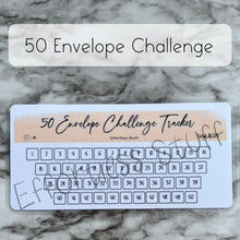 Load image into Gallery viewer, Cream Color Envelope Challenge Tracker Inserts | Laminated Trackers | Fits A6 Envelopes | Savings Challenge | Envelope Challenges | Physical Product |
