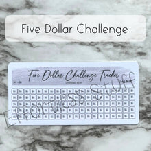 Load image into Gallery viewer, Gray Color Savings Challenge Number Design Tracker | Laminated Trackers | Fits A6 Envelopes | Savings Challenge | Dollar Challenges | Physical Product |
